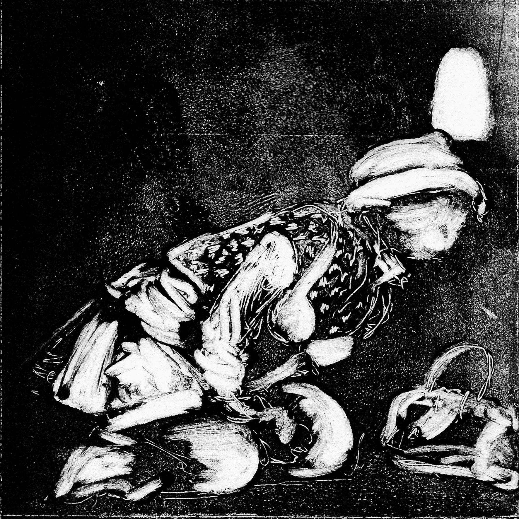Feminine 2010, monotype on japanese paper, 15x15 cm