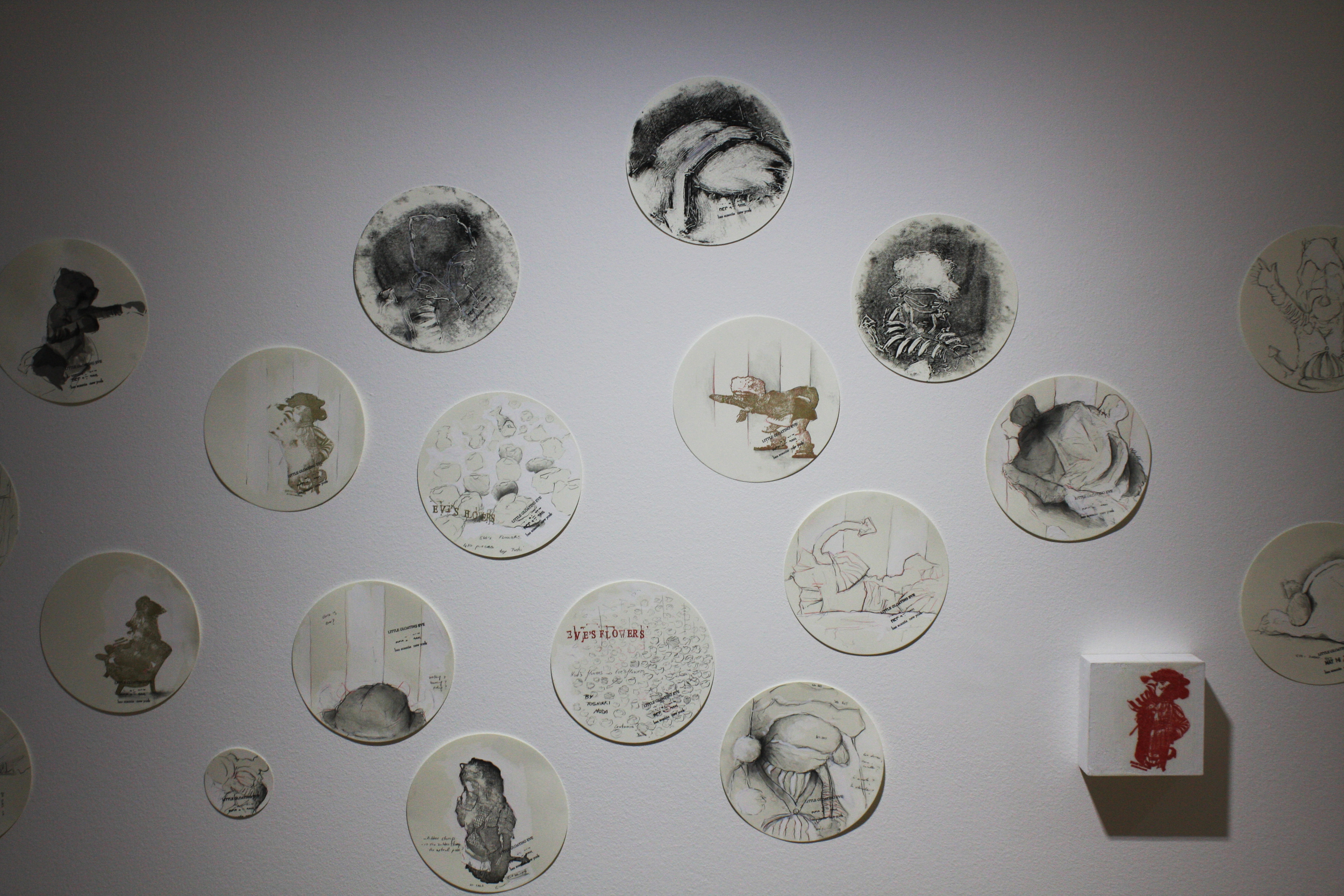  Little Gloating Eve, installation view, sketches  Effearte.&nbsp;Sept. 2014 