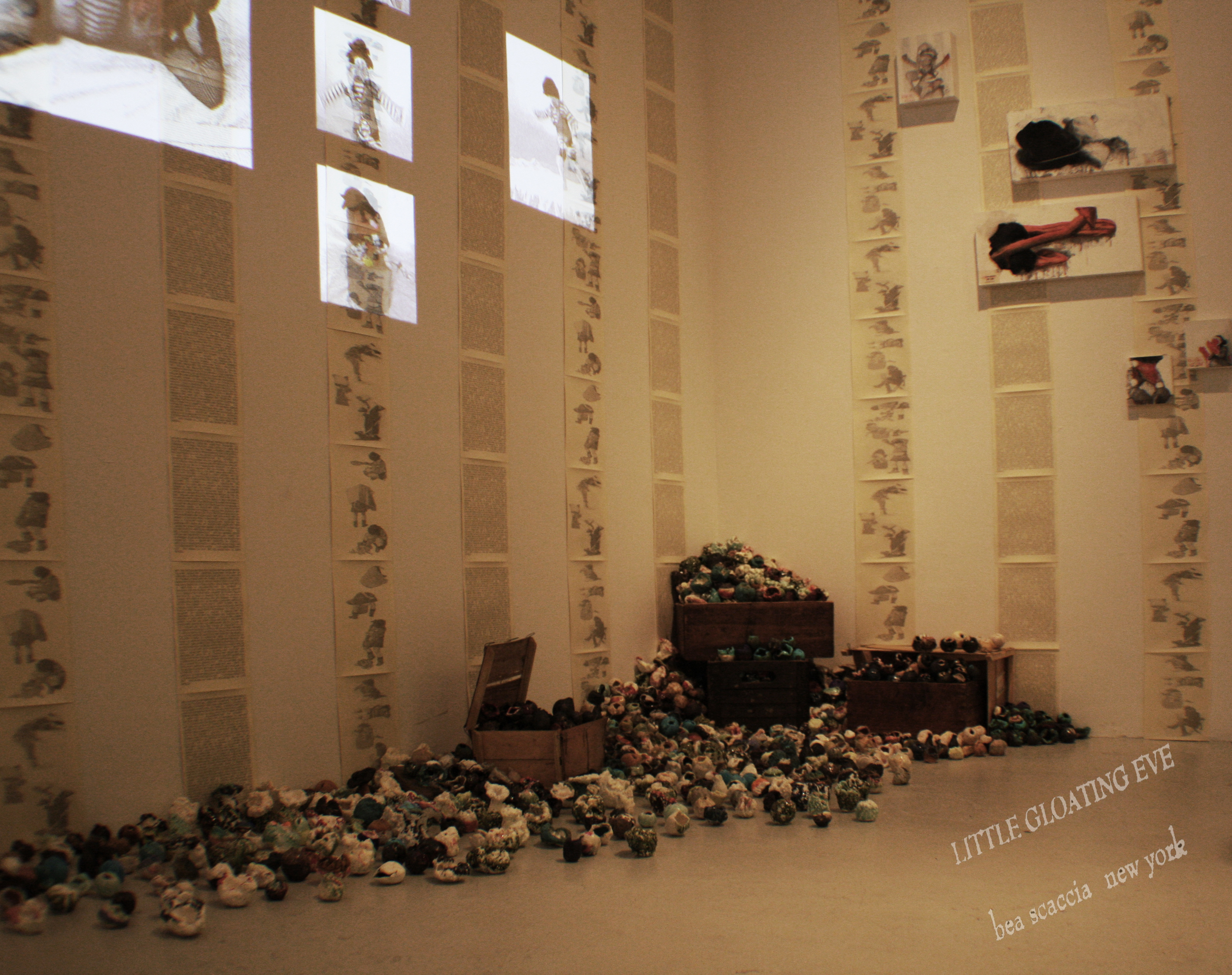  2014 Gallery View, Toshiaki Noda's installation of ceramics&nbsp;"Eve's Flowers" 