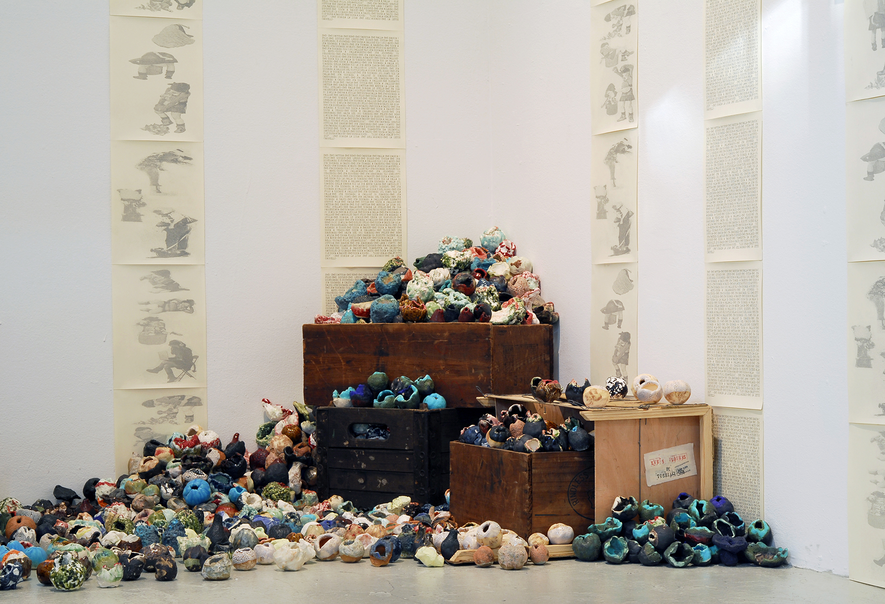  2014 Gallery View,&nbsp;Toshiaki Noda's installation of ceramics&nbsp;"Eve's Flowers".&nbsp;Photos by Samantha Wrigglesworth 