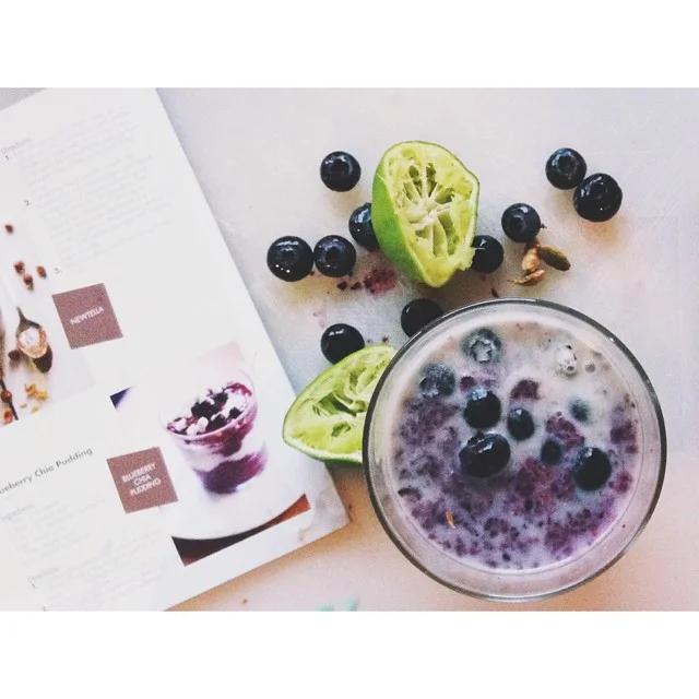 to raw - blueberry chia pudding