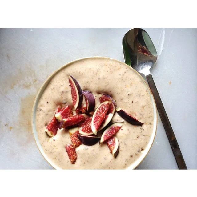 to smoothie - banana plum and fig ice-cream for breakfast