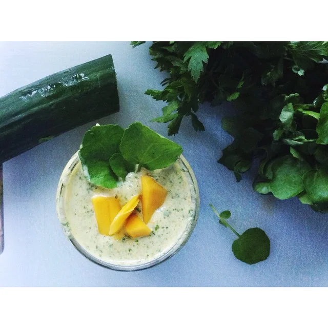 to smoothie - Green mango watercress smoothie