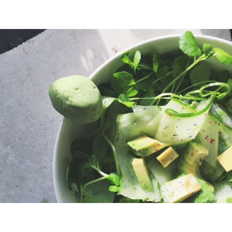 to salad - Watercress Salad with Avocado and Wasabi Cucumber Dressing