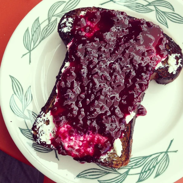 to travel and bake - sqirl jam stuffed french toast