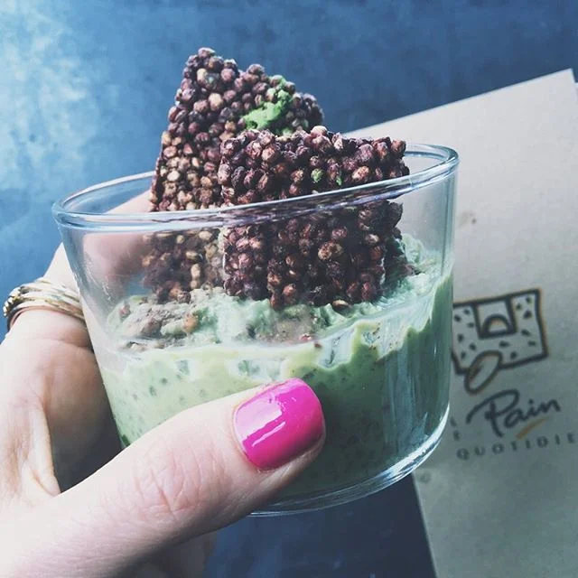 to make - matcha chia pudding and chocolate quinoa puff bars