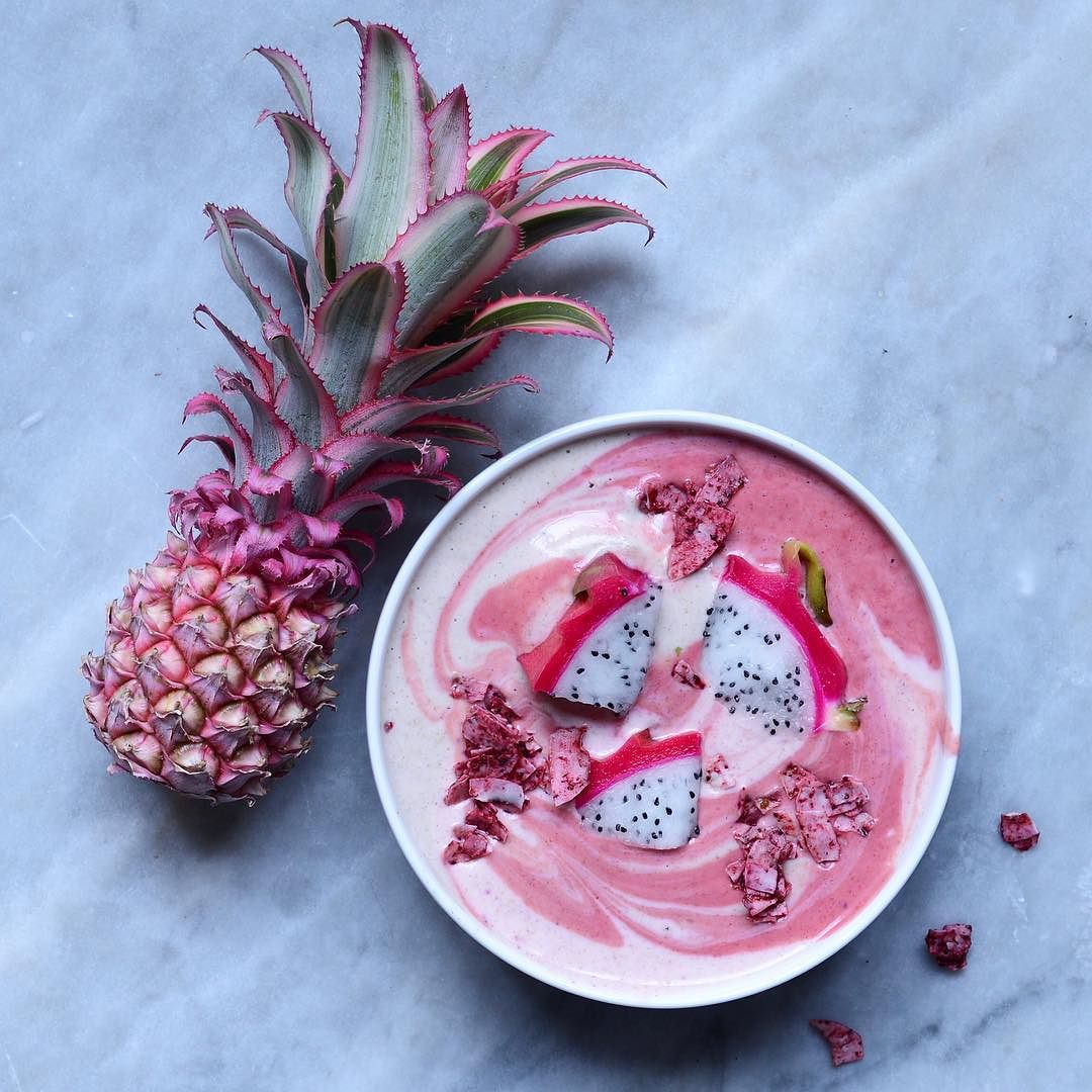 Guess_the_smoothie___Hint_Two_fruit_communications_in_addition_to_bananas___Will_update_this_caption_at_lunch_time_for_the_recipe_of_the_mystery_smoothie____Update_raspberry_and_pineapple_smoothie_bowl__14_cup_raspberries__12_frozen_banana__a_splash_.jpg
