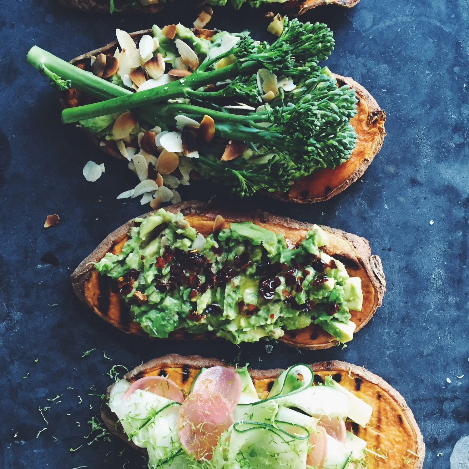 to make - sweet potato toast and toppings