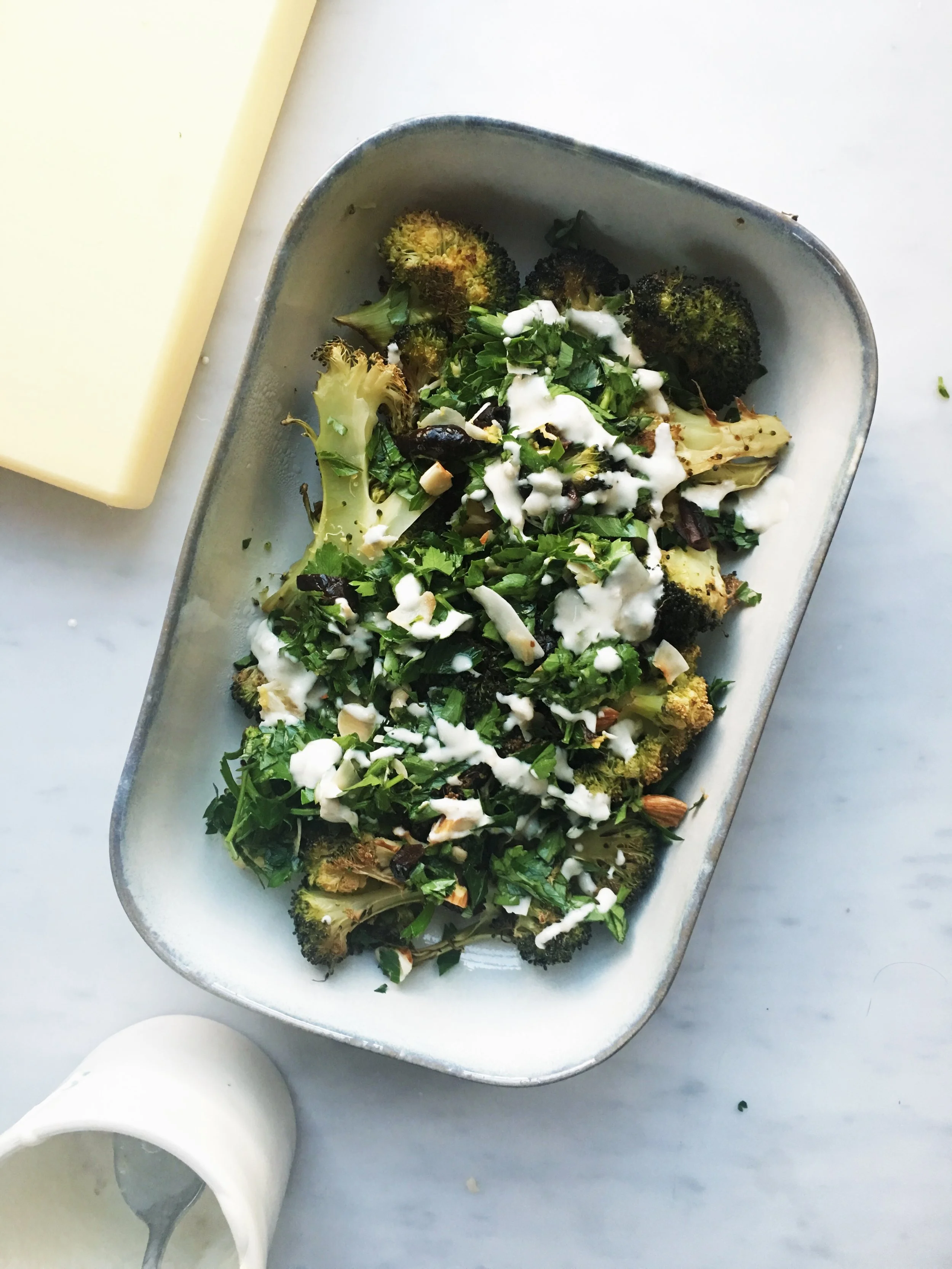 to bake - ROASTED BROCCOLI WITH TAHINI GREMOLATA by EyeSwoon