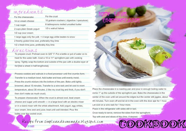 to bake - key lime cheesecake