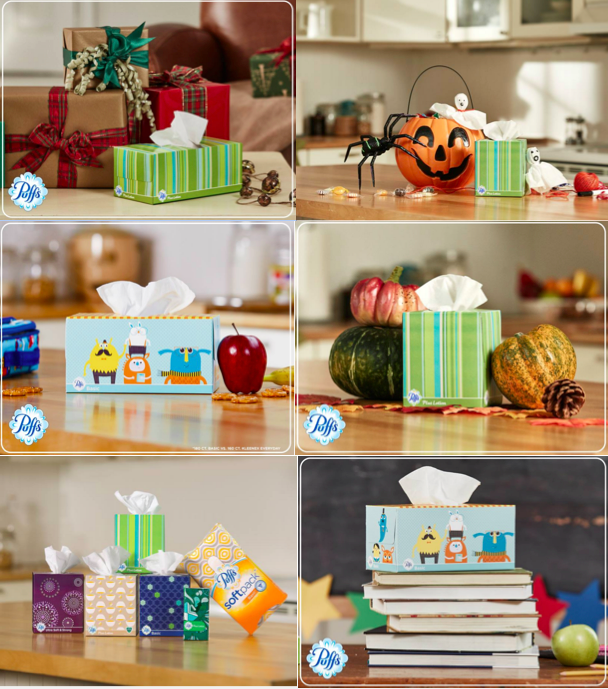 Set dressing and propping by Erin Lark Gray for Puffs Tissue shot by Candy Kennedy.