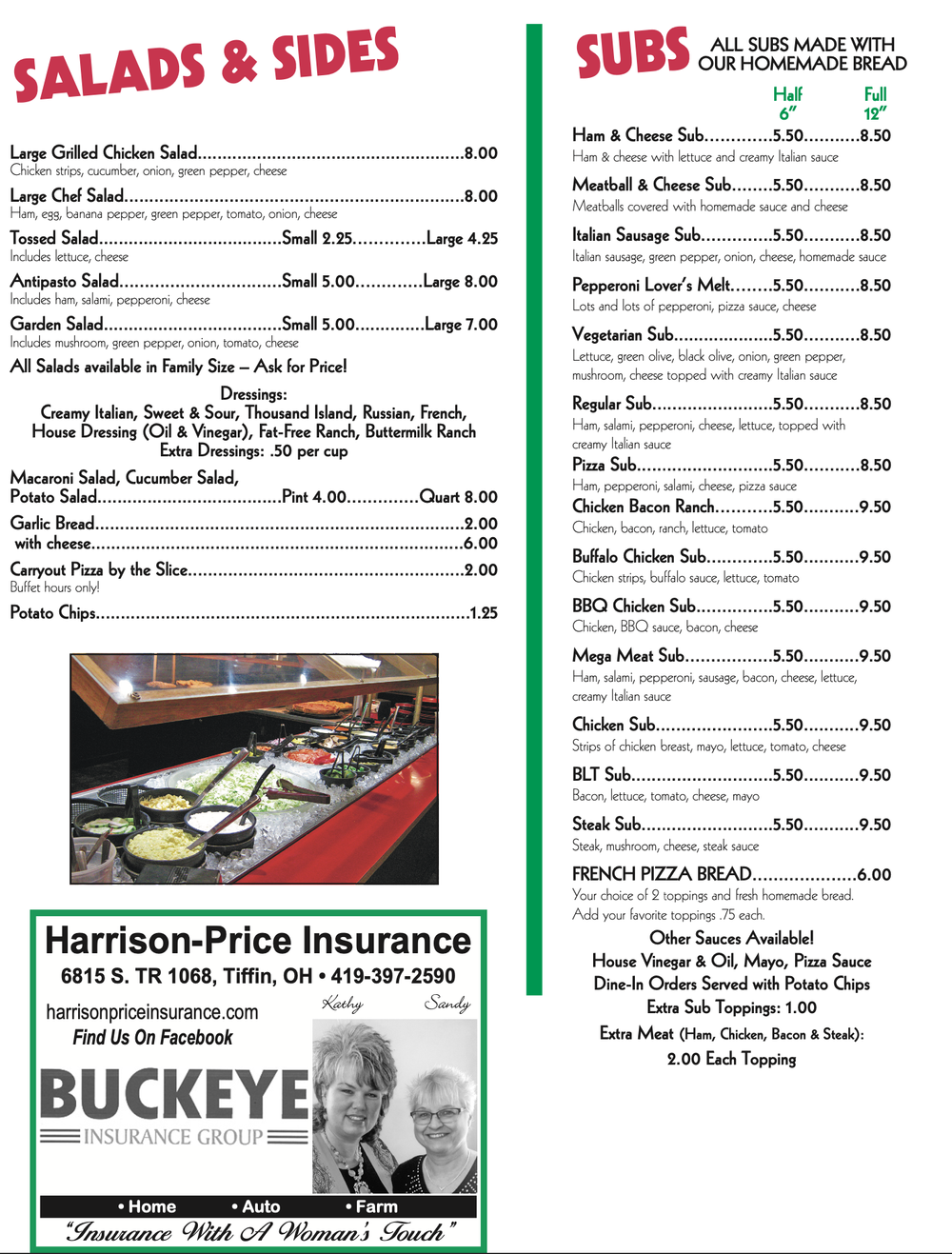 Menu — Fort Ball Pizza Palace