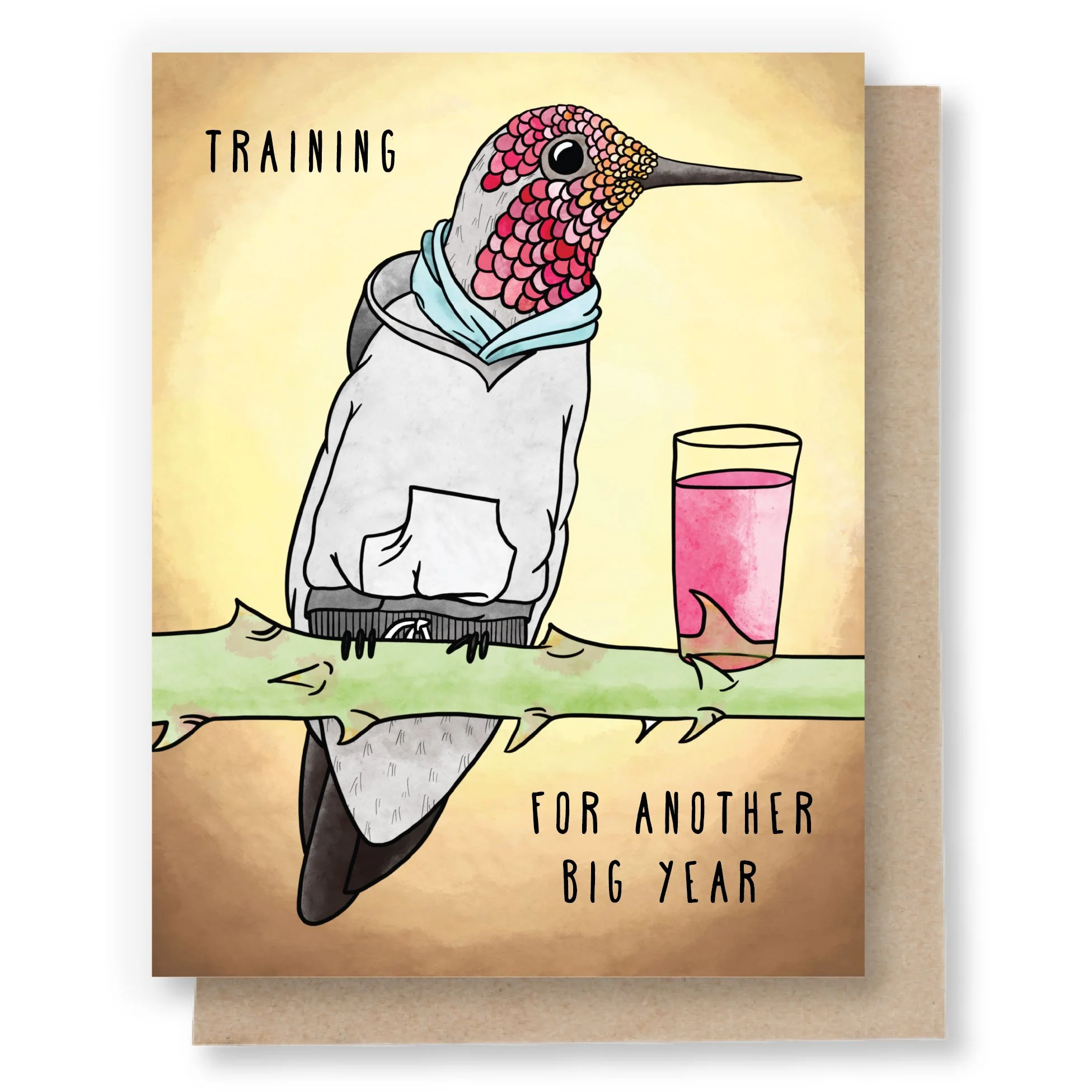 Training for Another Big Year Hummingbird Birthday / Big Event Card