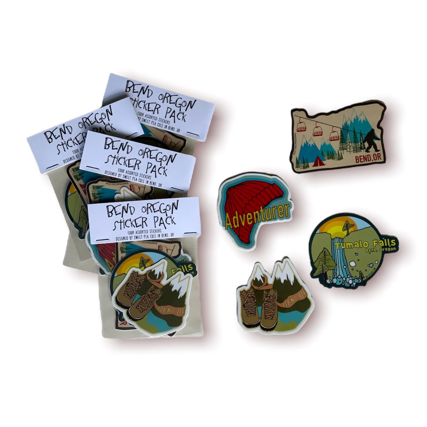 Bend Oregon Sticker 4 Pack — Sweet Pea Cole