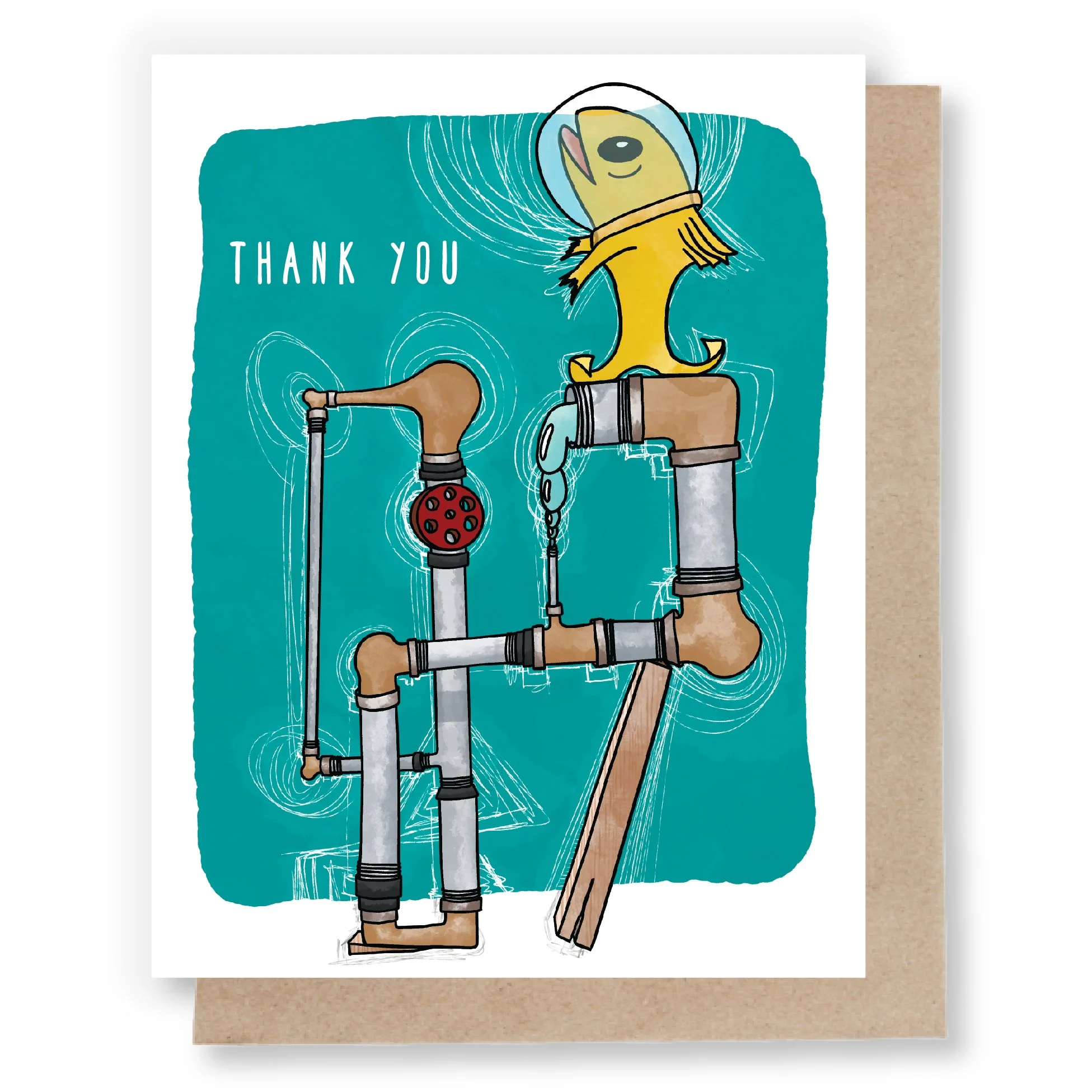 Thank You Card (Fish and Water Pipes)