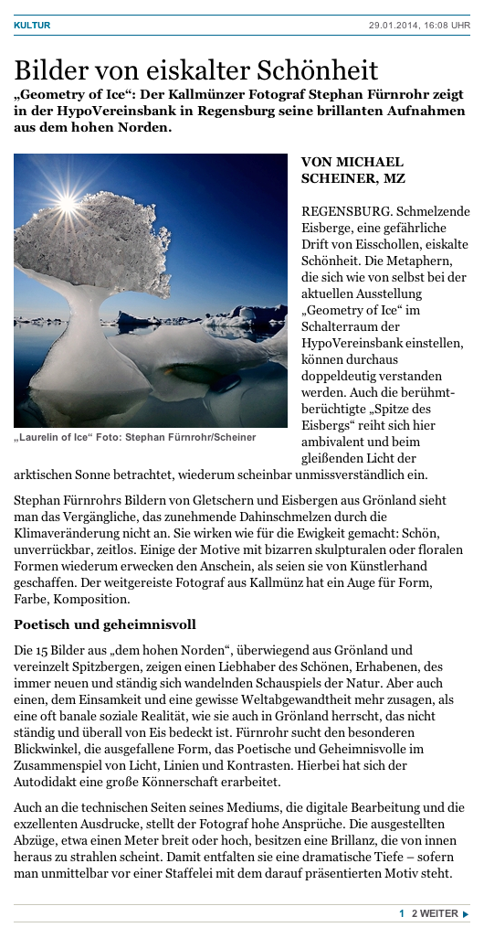Mittelbayerische Zeitung (print & online), 29.01.2014