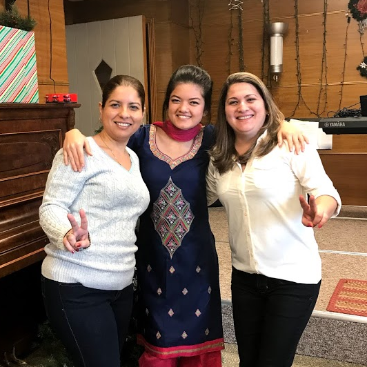 Gissell, Laxmi, and Yanelis on Christmas Eve