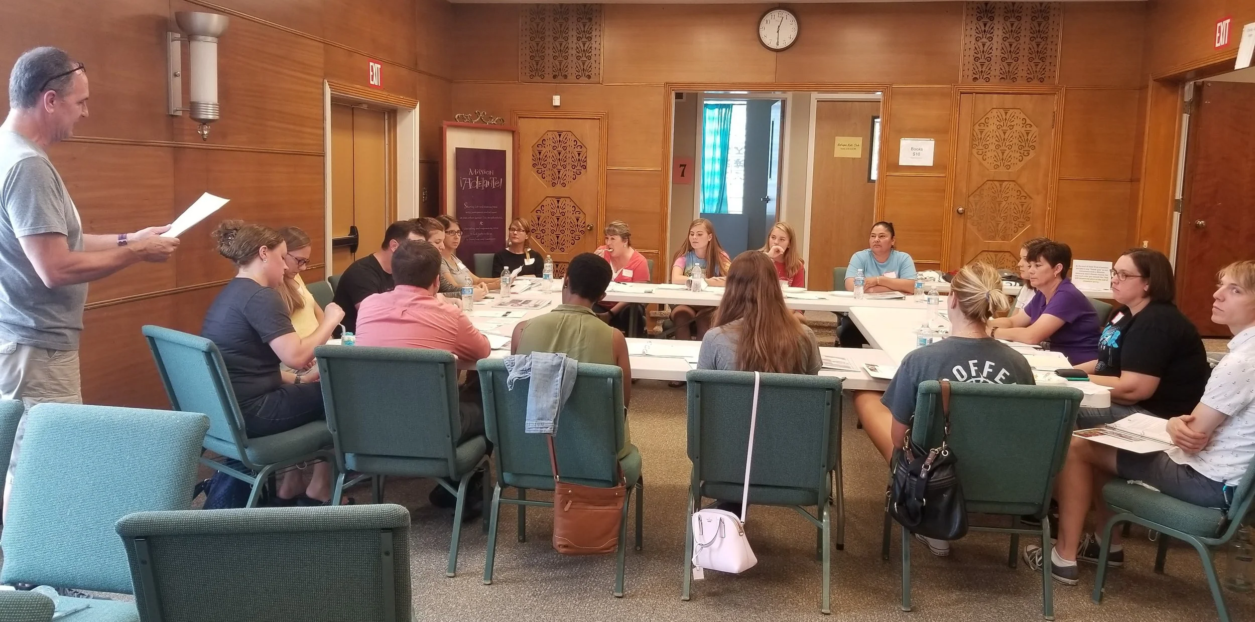 New volunteers receiving training last Saturday on our Latino ESL program.