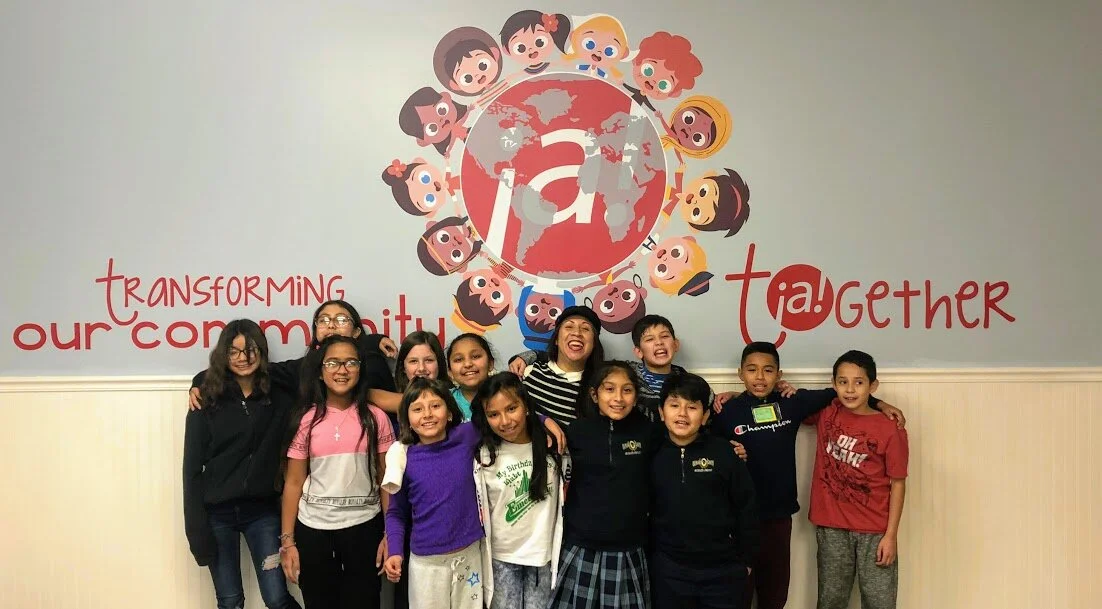 Diva is pictured (center) after she had lunch with the L.I.T. (Leaders in Training) kids.