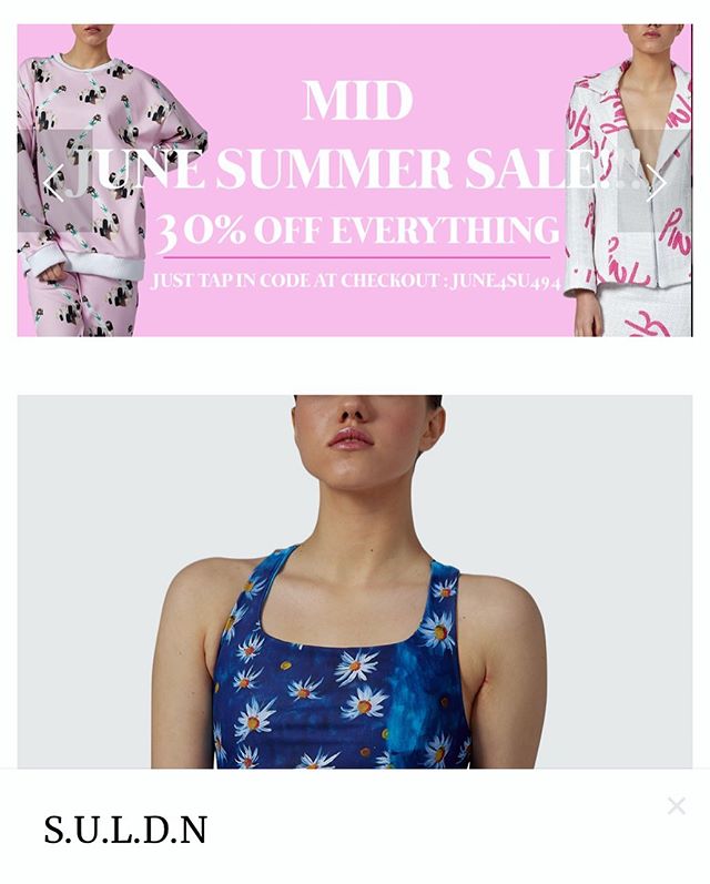 We have an epic Mid Summer Sale 🌹 Online WWW.SULDN.COM 30% off errrythingggg - put code in at check out : JUNE4SU494 and get your hands on some of our unique get ups for this summer ;) X