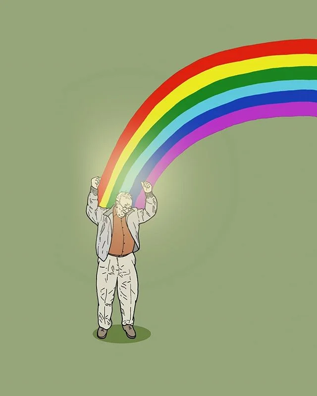 Today I'm another year older, exciting to think what's at the end of my rainbow!  #happybirthday #rainbow #elderly #old #yippy #senior #grave #death