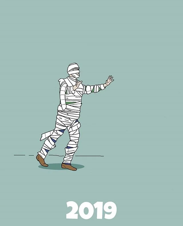 In hindsight, maybe going as Frankenstein would have been the better choice?  #mummy #toiletpaper #tp #elderly #fun #quarantine #runout #rona