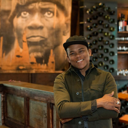 Chef Jay Foster inside farmer brown in san francisco