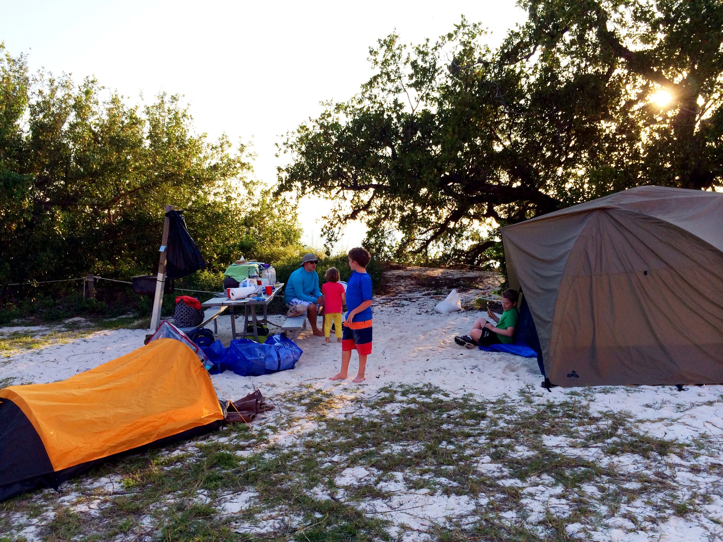 This is our campsite. My tent is the orange one.