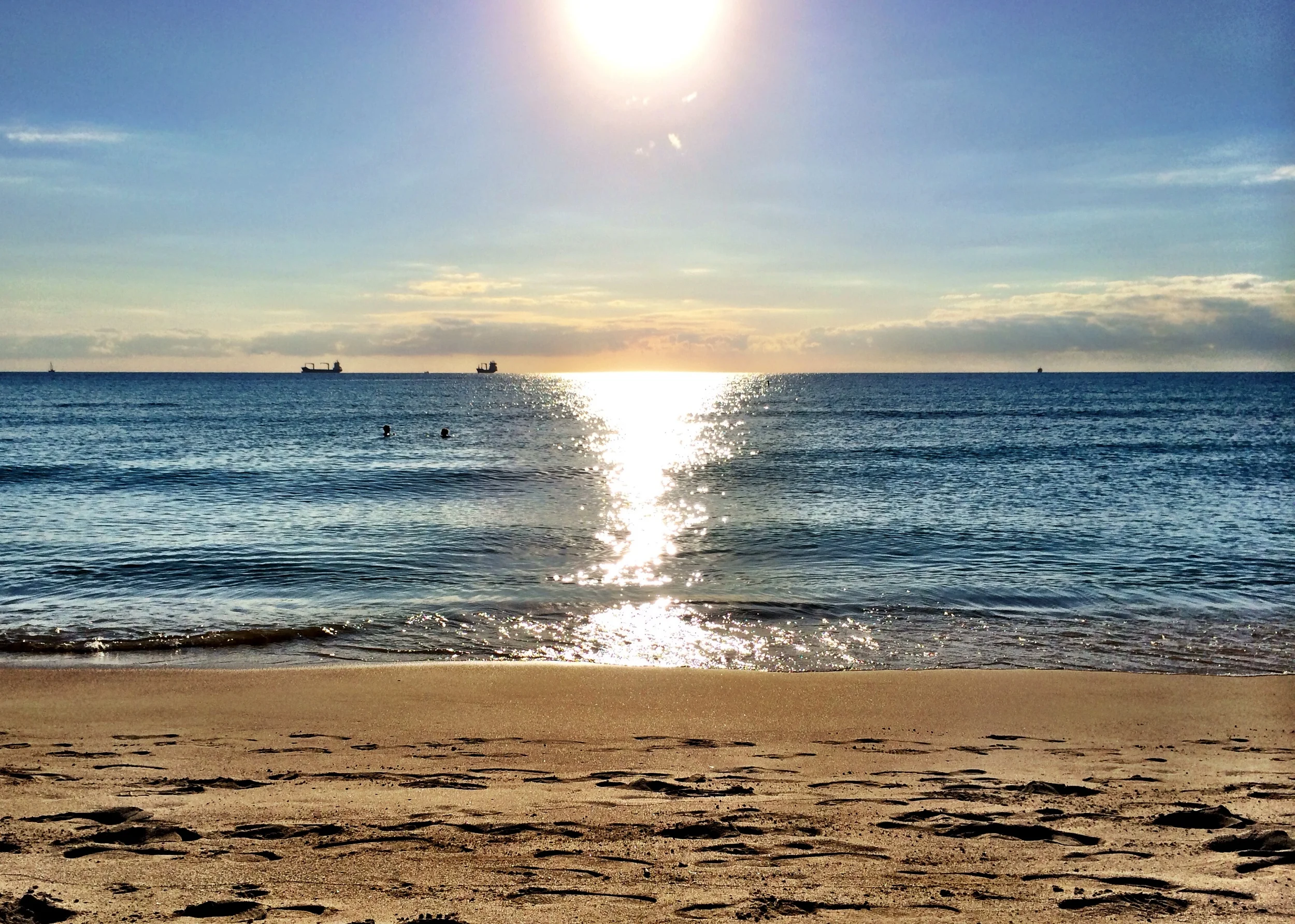 Those two tiny heads are the boys.