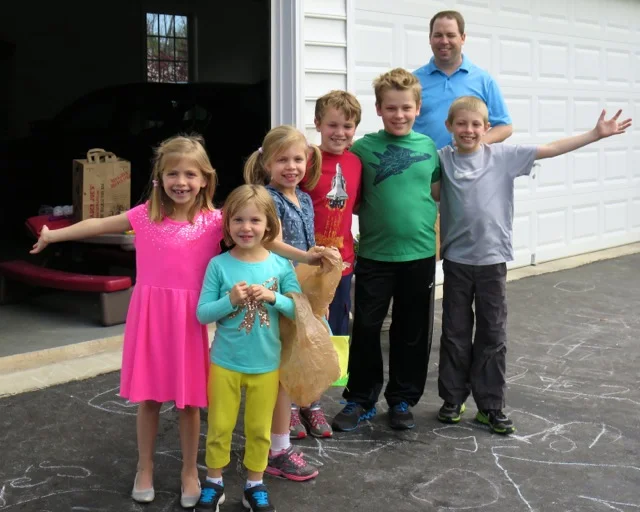 Cousins Easter Egg Hunt at Uncle Kev's and Aunt Maureen's house.