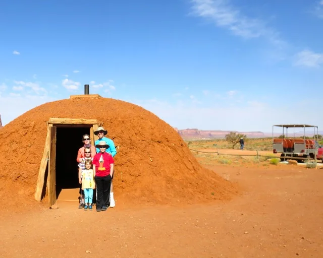 Here is a traditional Navajo hogan (pronounced hoe-GAN).