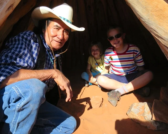 Mr. Holiday taught Callie and me some of the songs that young Navajo warriors learn inside sweat lodges. (Girls aren't usually allowed, but Callie came in anyway.)