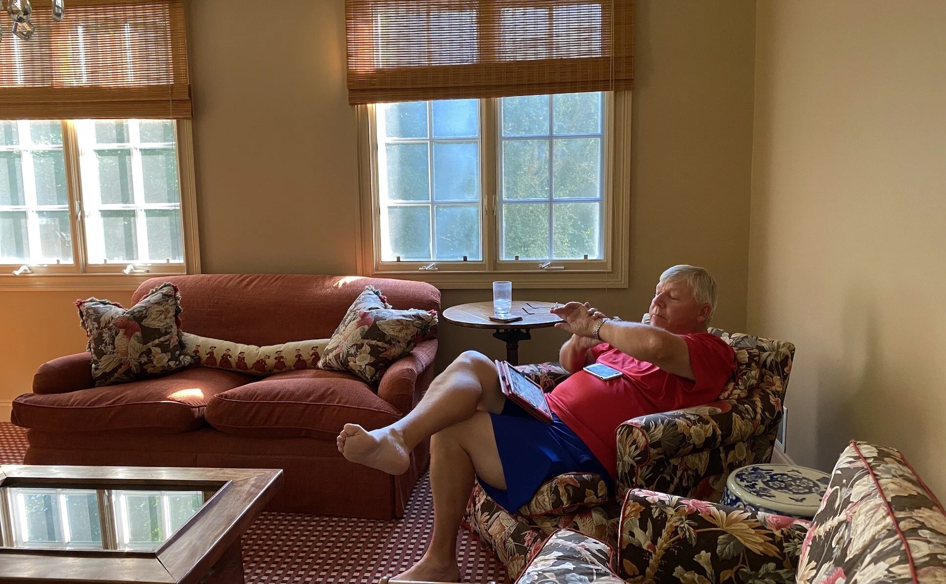 Pop Pop walked into the house and immediately turned left. I didn’t say anything. I’m not the boss of him.