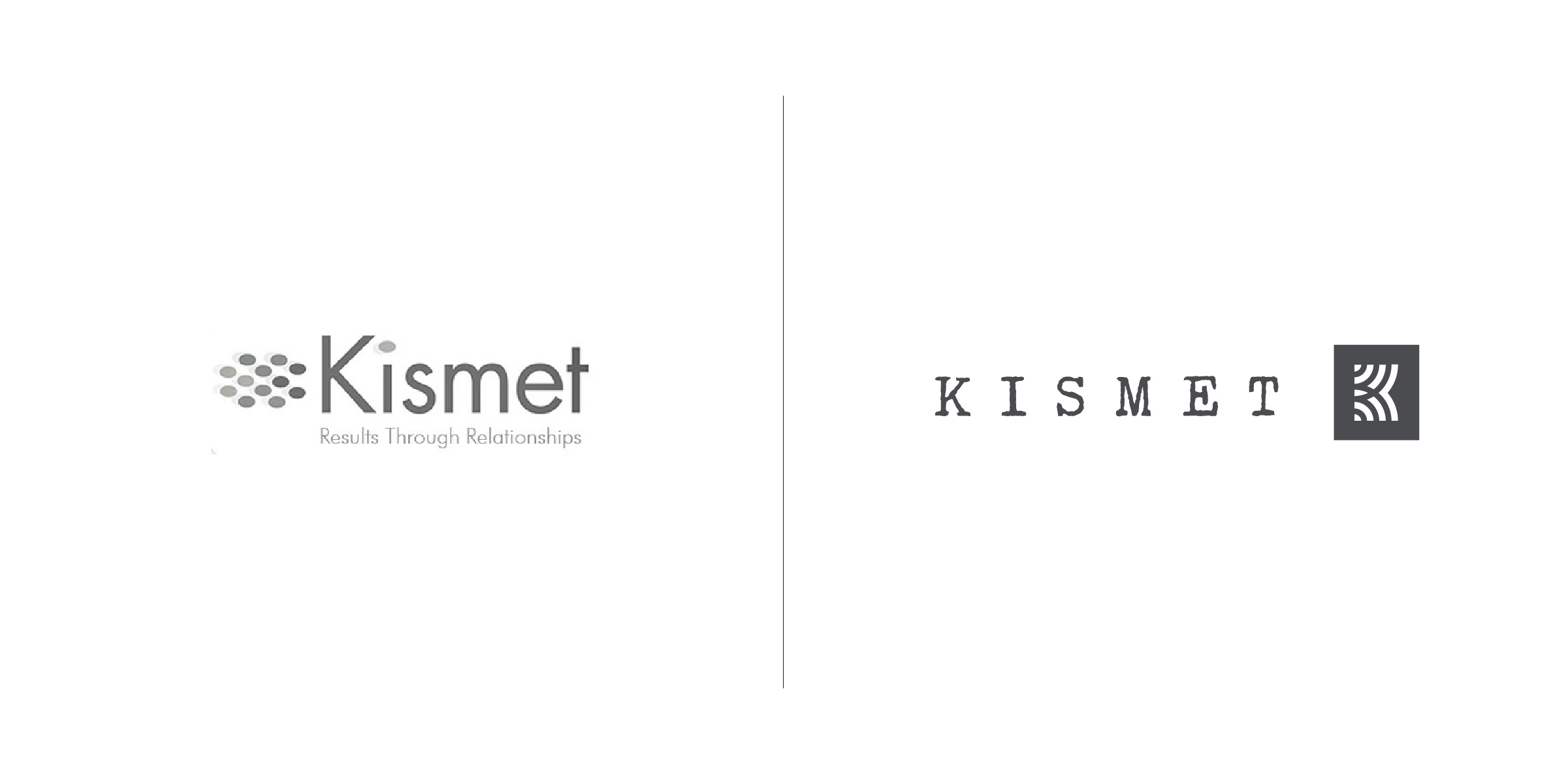  The client —   Kismet is a consulting company founded to help people realize their fate so they can live, work and lead with purpose.  The goal — Kismet's logo needed to match the same level of sophistication to their impressive clientele while also