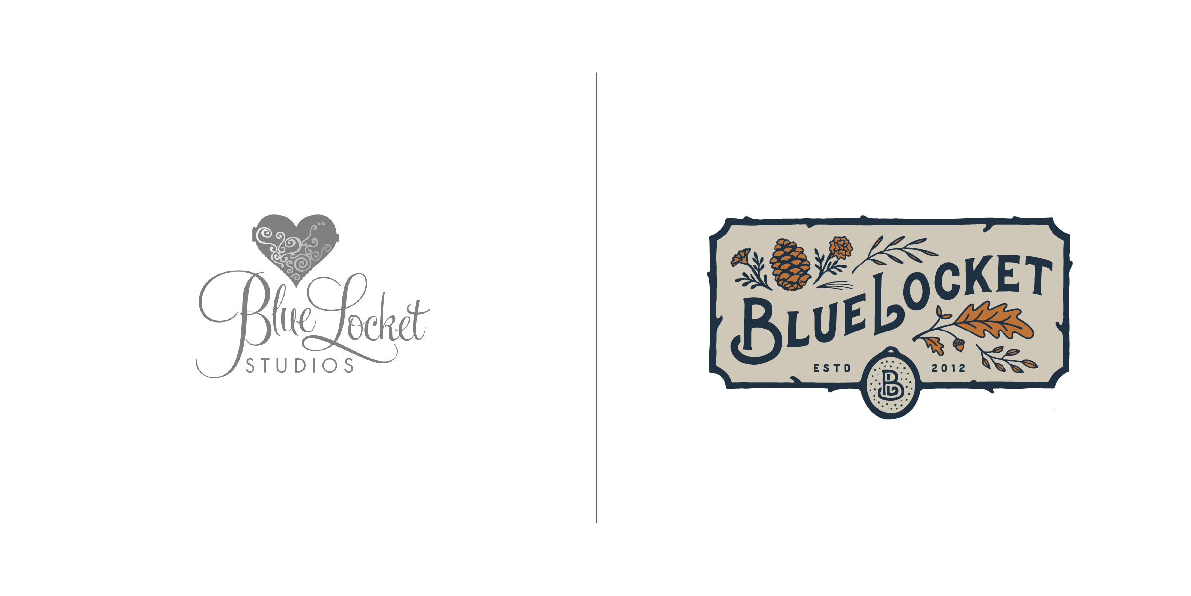  The client — Blue Locket is a talented wedding and lifestyle photography business in New England.  The goal — In a sea of logo monotony, Blue Locket needed to stand apart in the industry. We hand crafted a truly original design that authentically ar