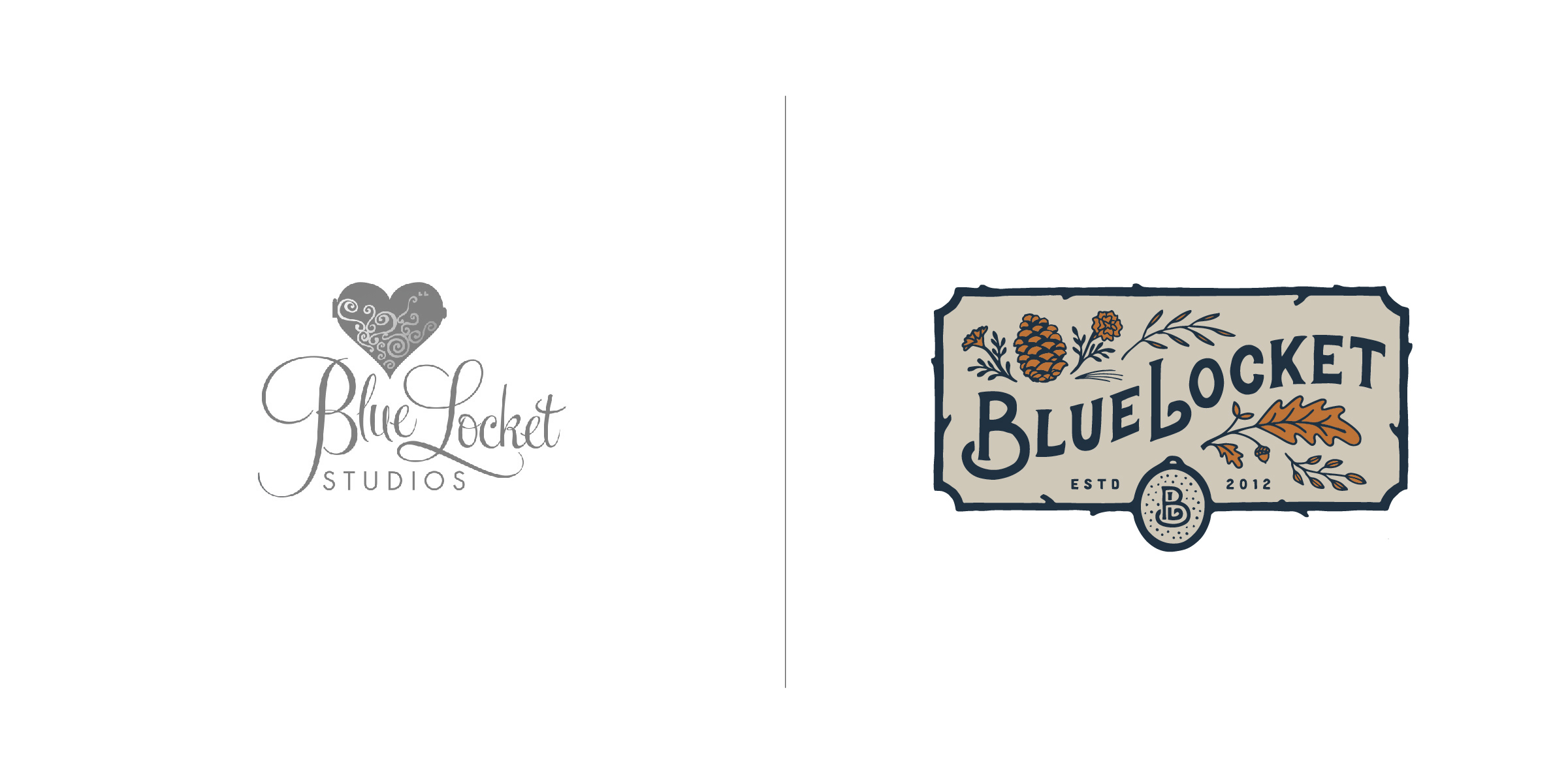 The client — Blue Locket is a talented wedding and lifestyle photography business in New England. The goal — In a sea of logo monotony, Blue Locket needed to stand apart in the industry. We hand crafted a truly original design that authentically articulates the warmth, comfort, personable, professional and rustic nature they are known for to best attract their ideal clientele.