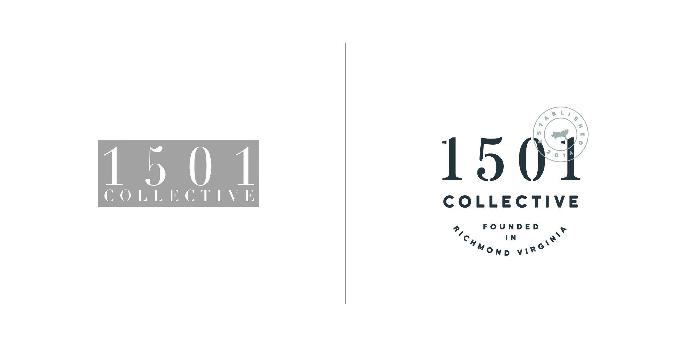  The client —   1501 Collective is a family run craft beverage business in Richmond, Virginia.  The goal — The 1501 Collective logo needed to pay tribute to their beverage making heritage while firmly setting foot in the present. We worked on pairing
