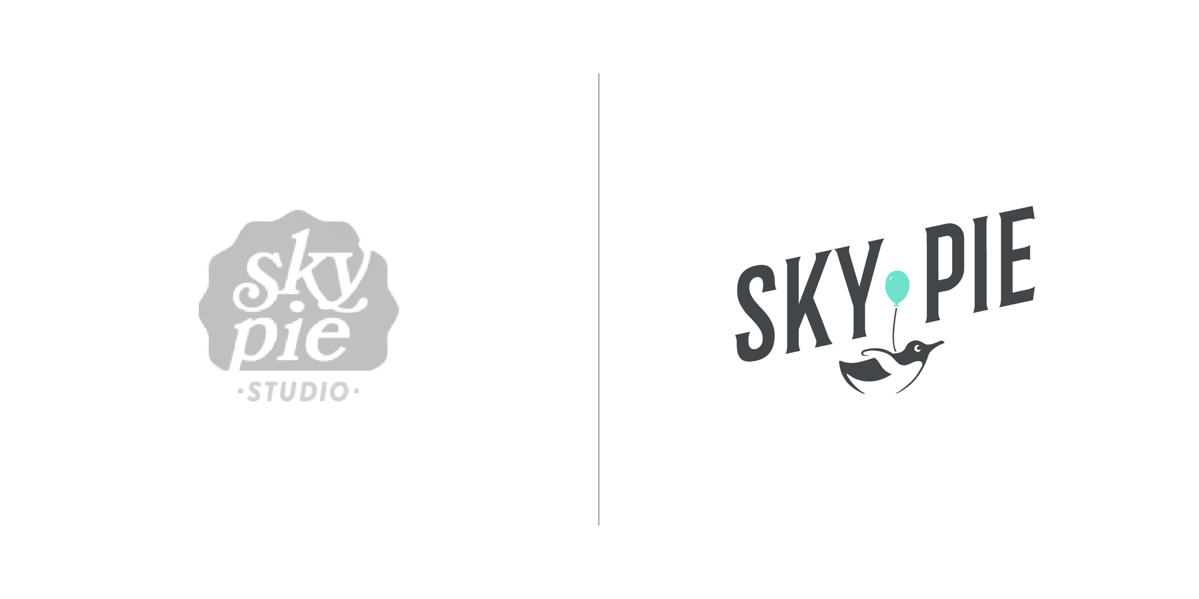  The client — Sky Pie Studios are purveyors of stop motion, animation, cinemagraphs, live action, and photography based in Brooklyn New York.  The goal — To craft a logo for Sky Pie that conveys its sense of playfulness and whimsy. We accomplished th