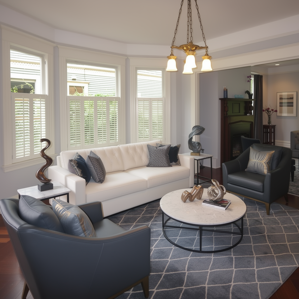 Living room shutters