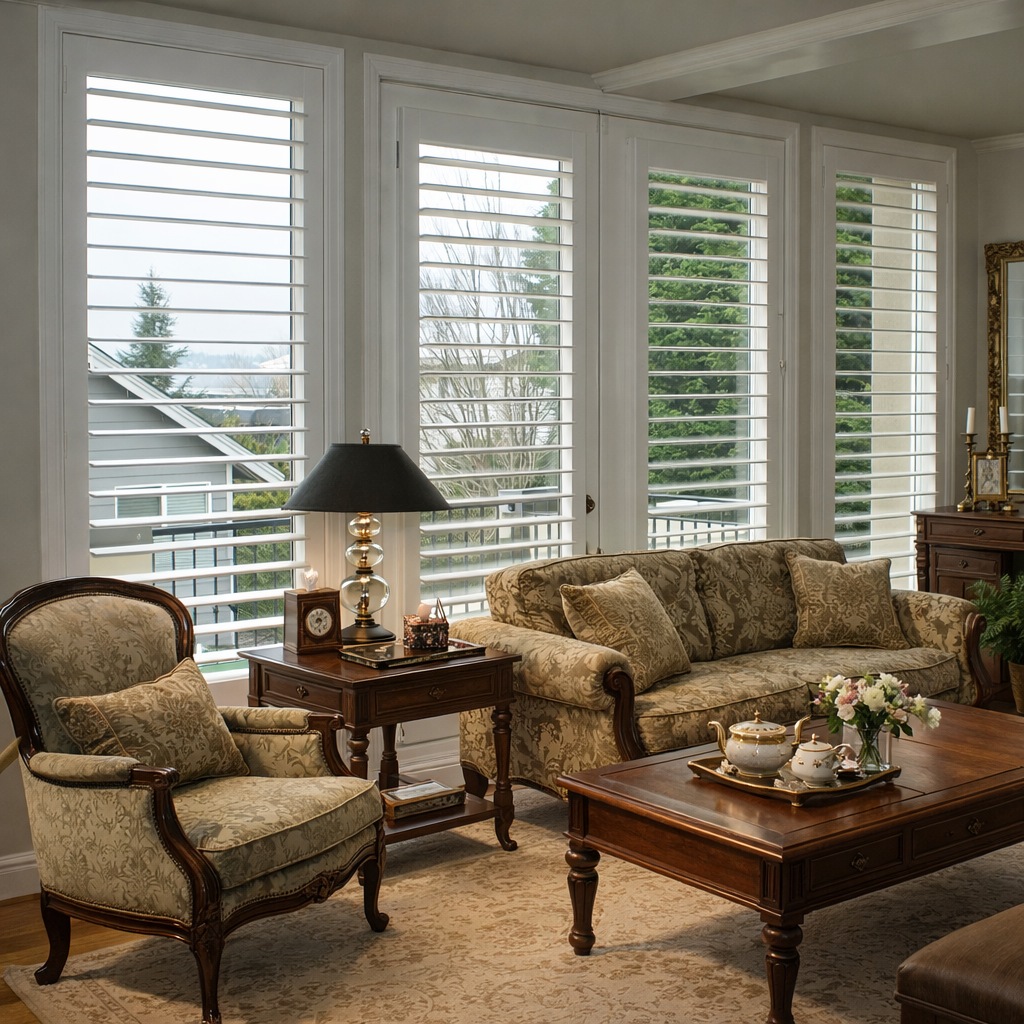 Shutters on French doors Seattle