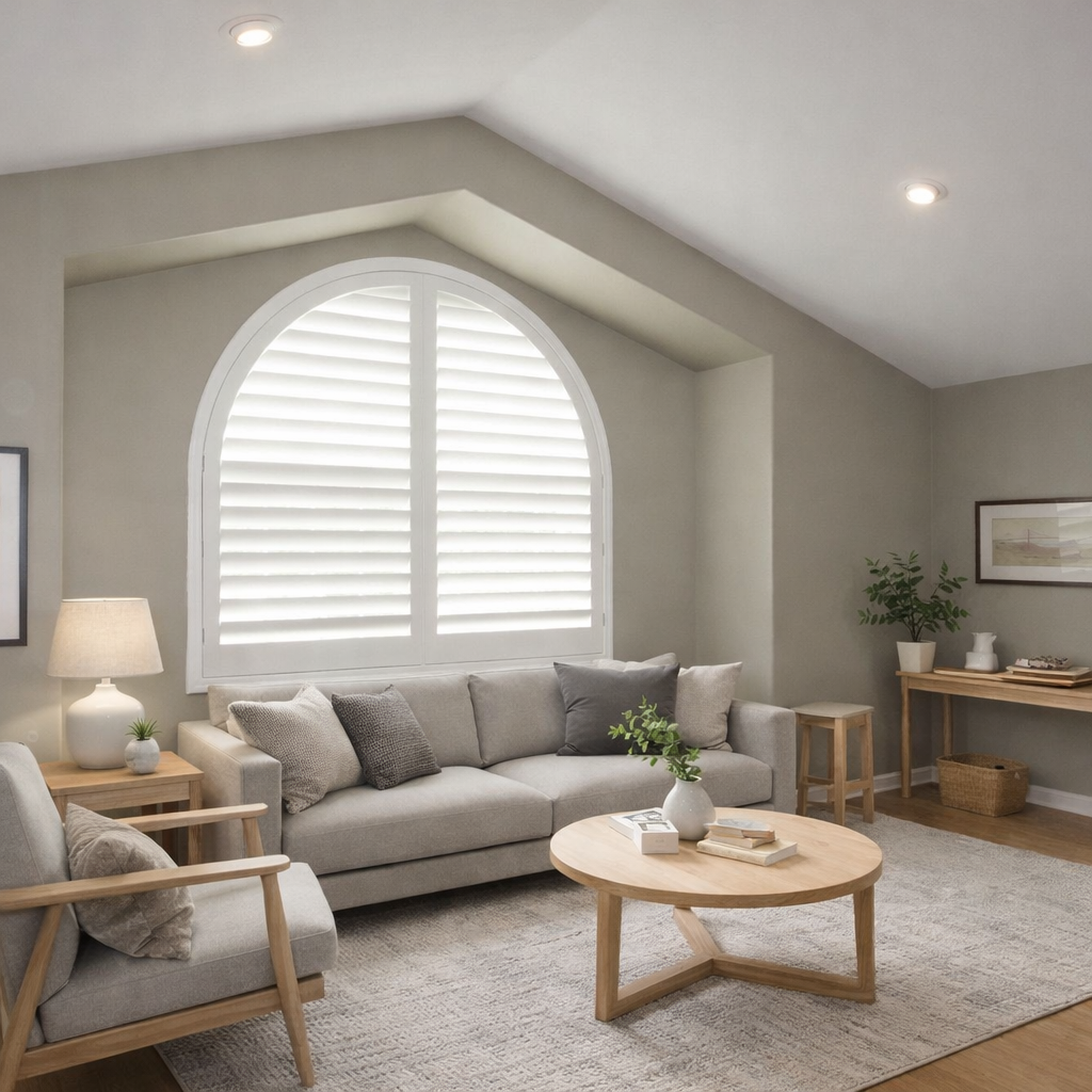 Half round window shutters Seattle