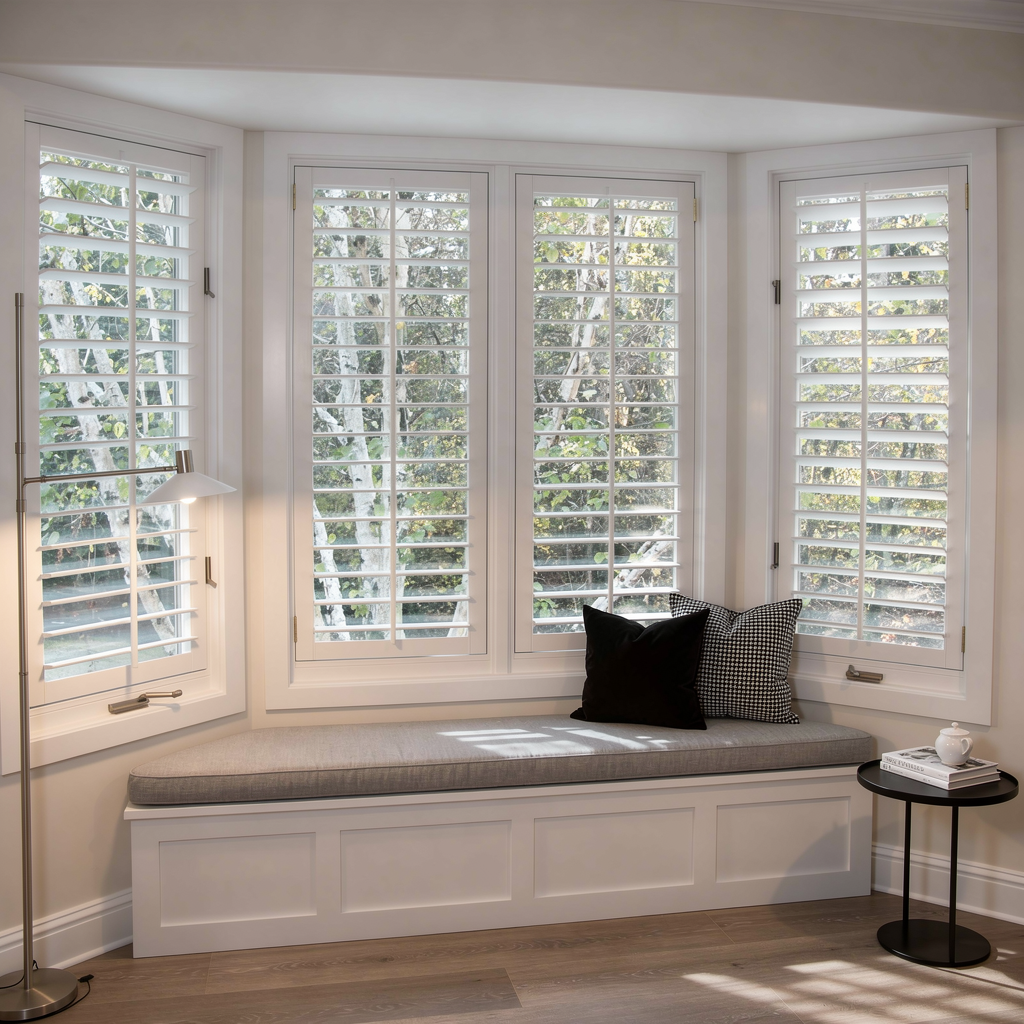 Shutters for bay window
