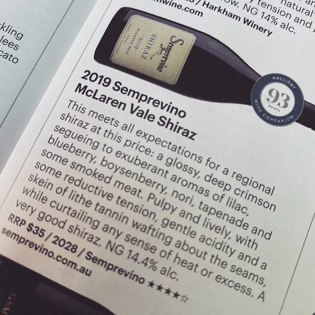 "A very good Shiraz" 93 pts - Ned Goodwin MW