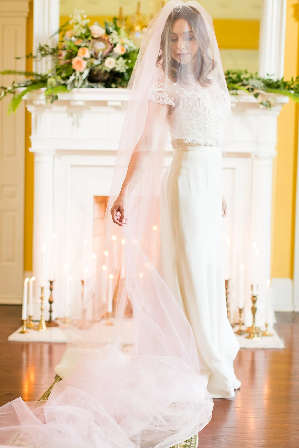 Locklane Weddings & Events + Greenery, Pink, Yellow Wedding Inspiration + GranDale Manor + Caley King Newberry