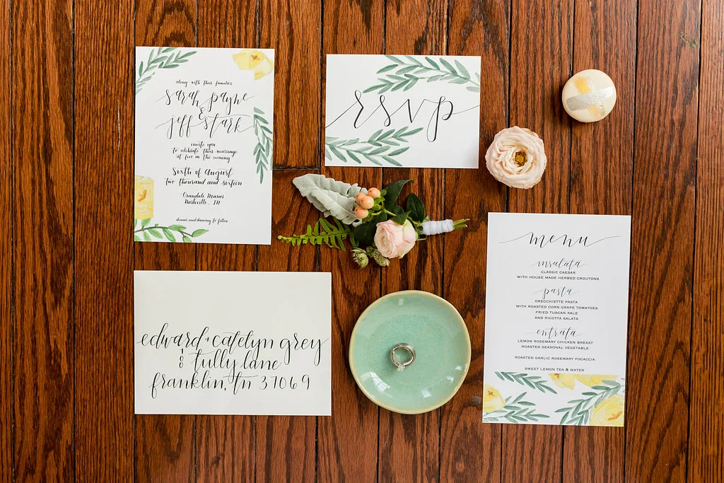 Locklane Weddings & Events + Greenery, Pink, Yellow Wedding Inspiration + GranDale Manor + Caley King Newberry