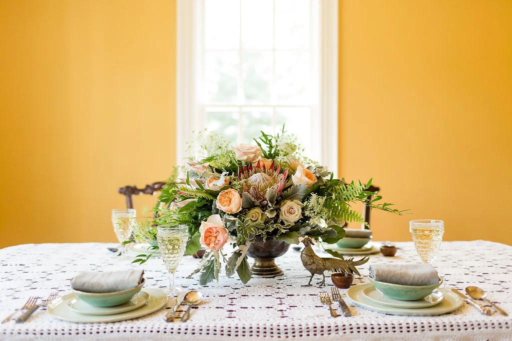 Locklane Weddings & Events + Greenery, Pink, Yellow Wedding Inspiration + GranDale Manor + Caley King Newberry
