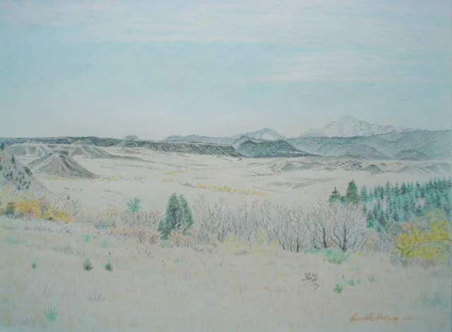 View of Pike's Peak from a site above Castle Rock