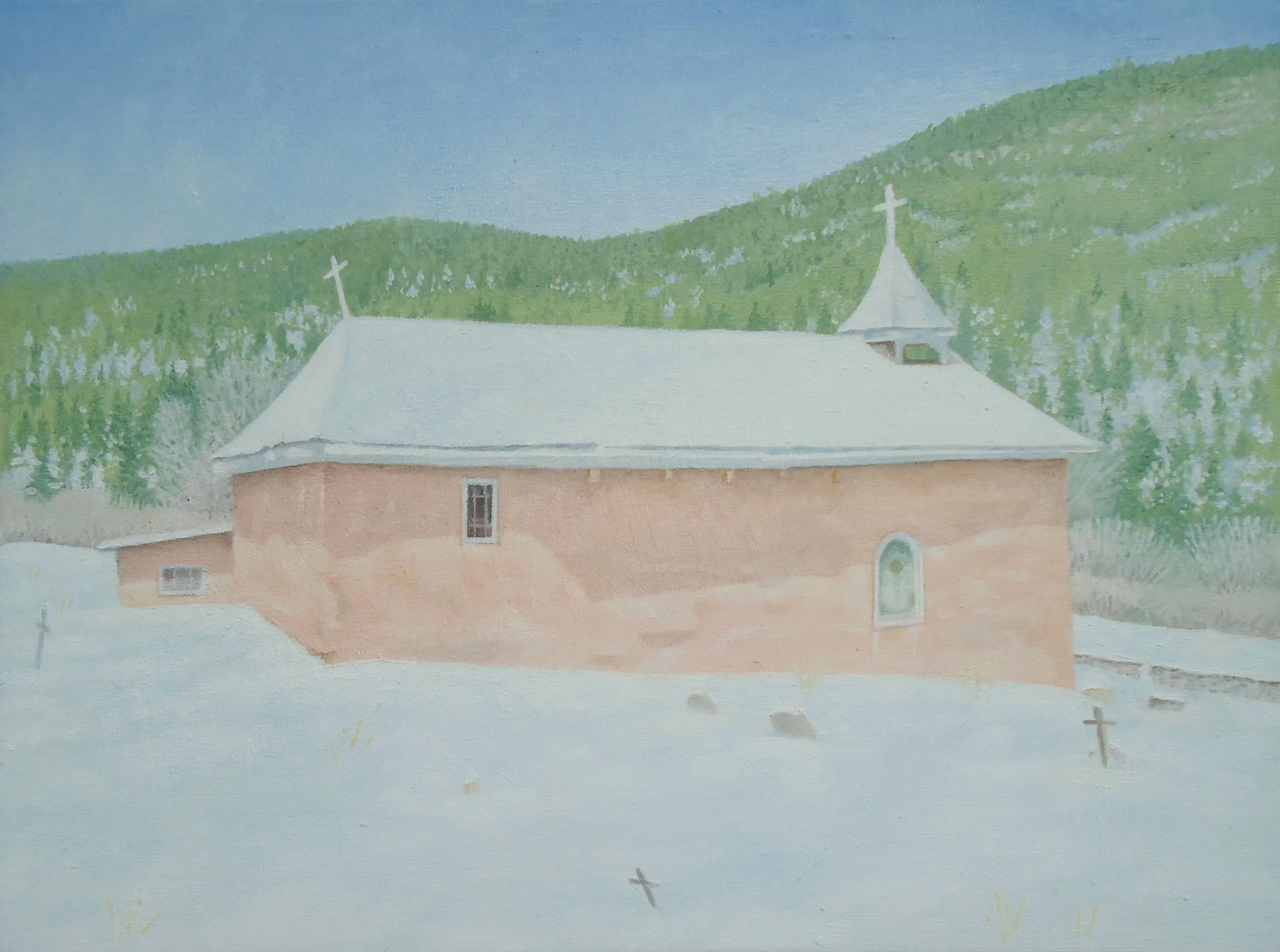 Winter at the Adobe Family Chapel up the Pecos River Valley