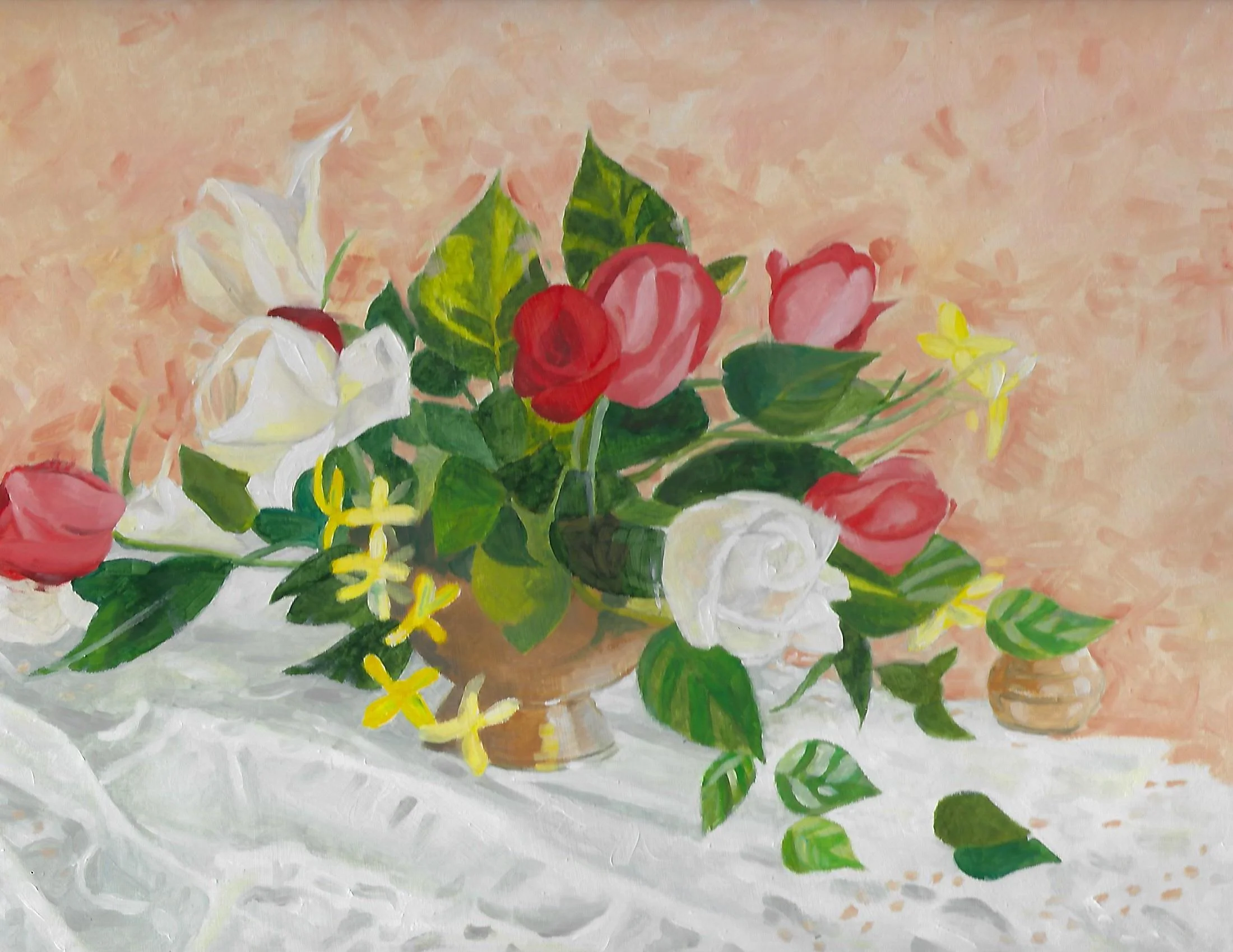 Roses and Brass Bowl