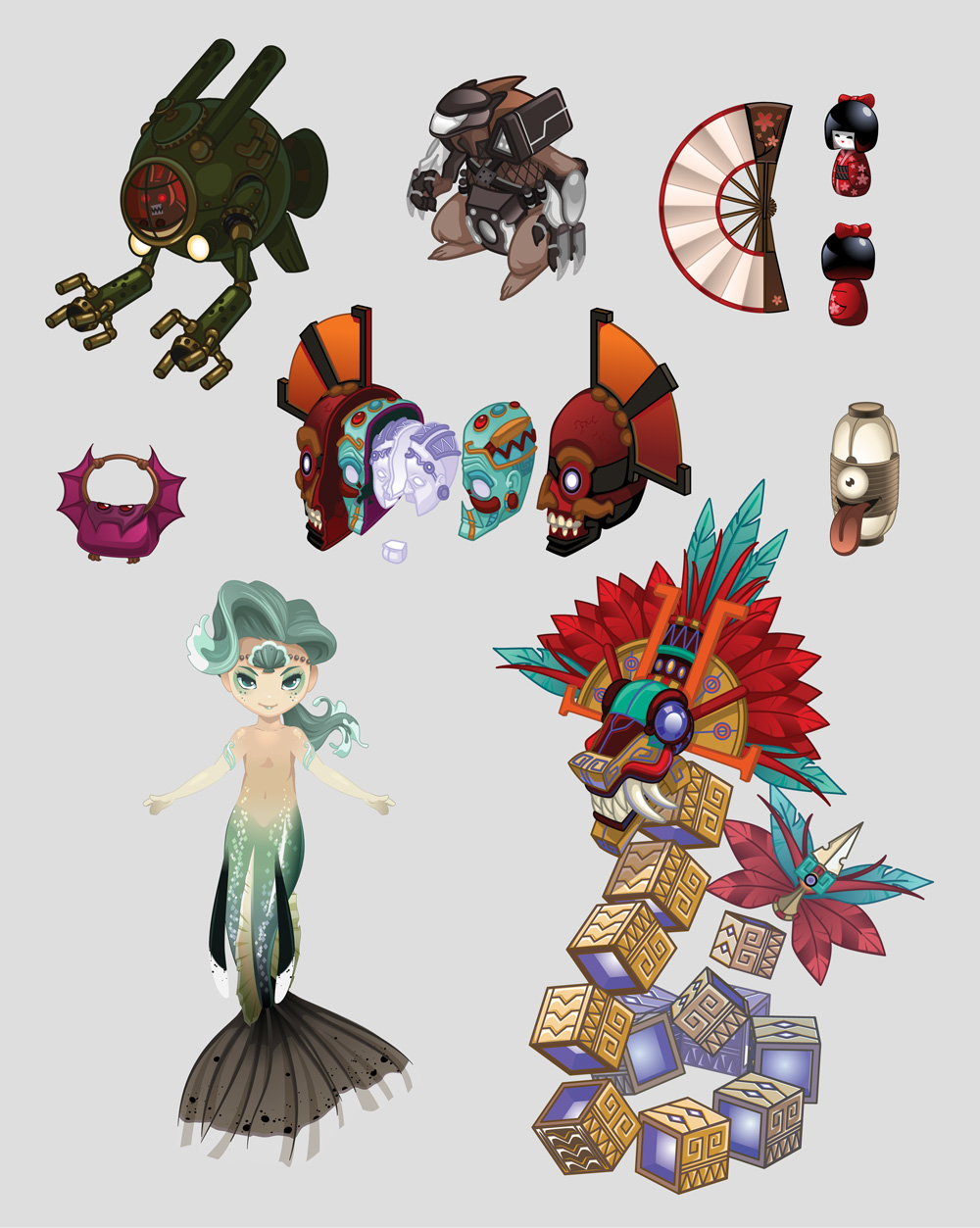 Vectored for animation based on designs by other artists